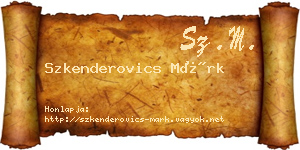 Szkenderovics Márk névjegykártya