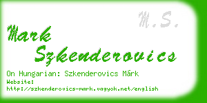 mark szkenderovics business card